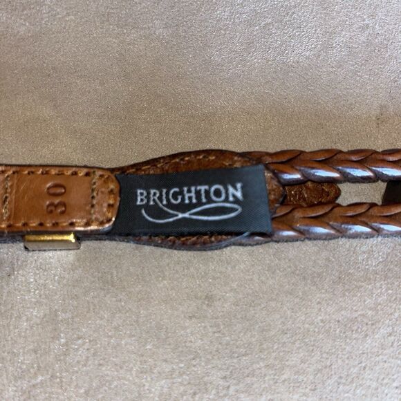 Brighton Double Braided Cowgirl Leather Belt Silver Heart Concho 71706 Size 30 - Picture 5 of 12